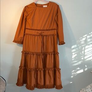 Elegant Brown Tiered Dress